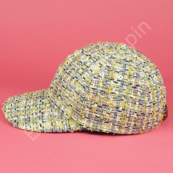 Emotionally Unavailable x Playboy Hat Mens M Yellow Multi Cotton Blend Tweed - Picture 4 of 7